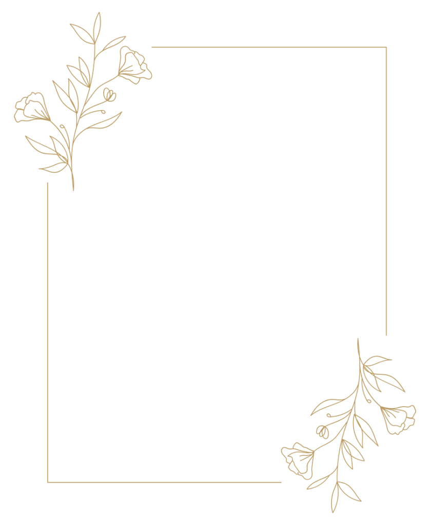 gold flower frame with transparent background