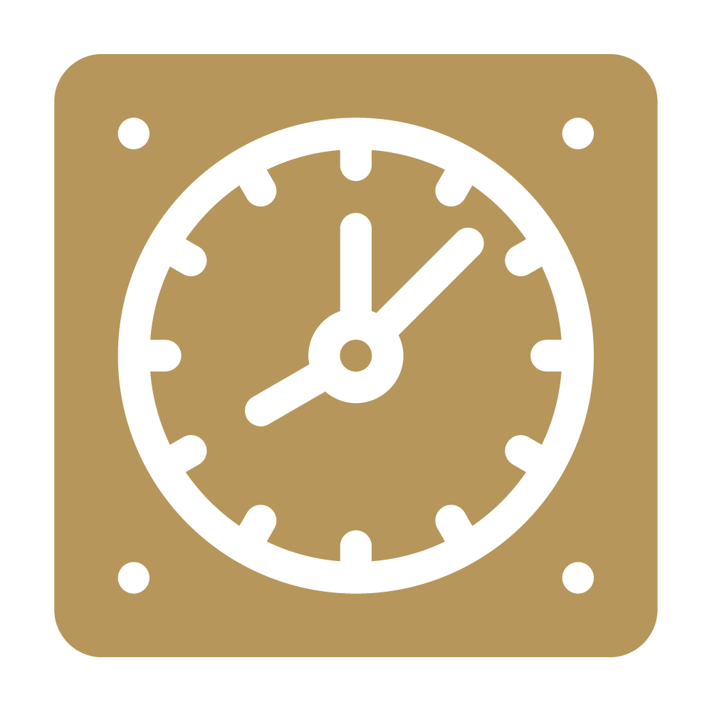 a clock with a black and white face